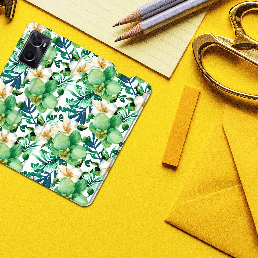 OPPO A96 | A76 Smart Cover Orchidee Groen - B2C Telecom