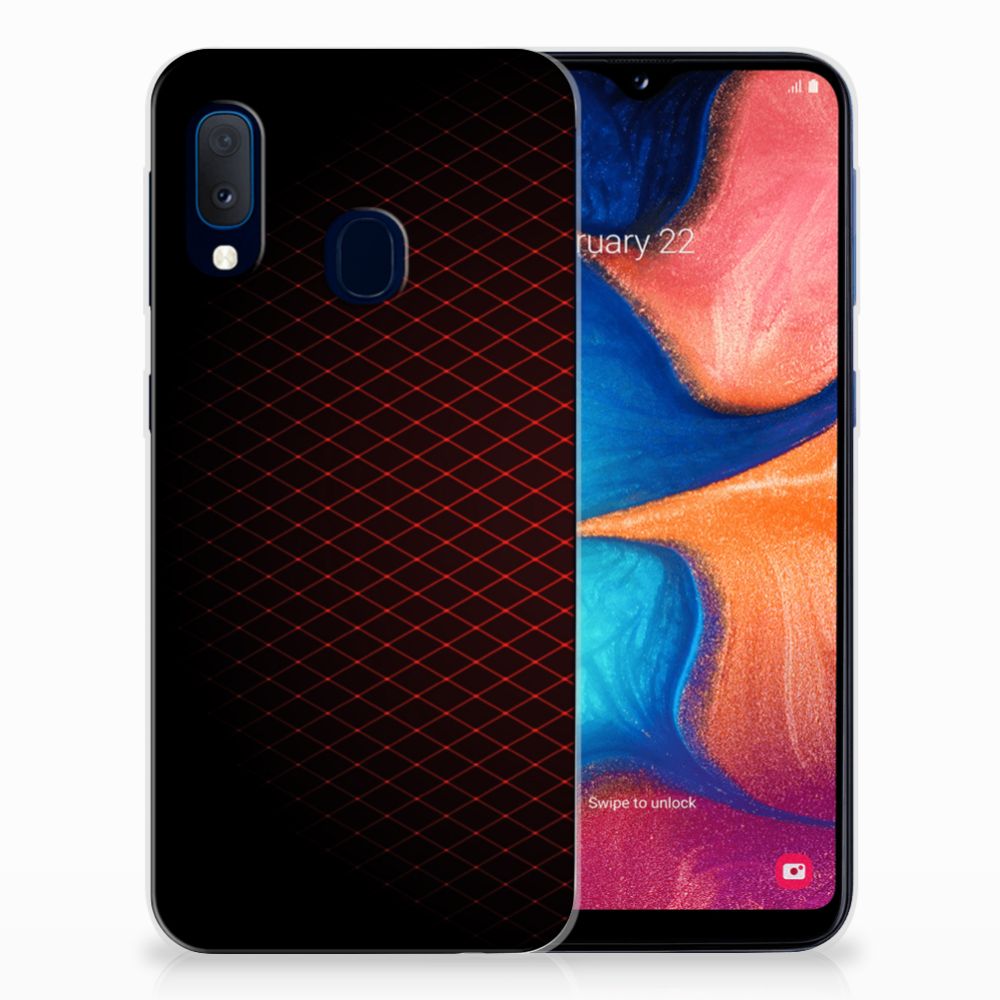 Samsung Galaxy A20e TPU bumper Geruit Rood