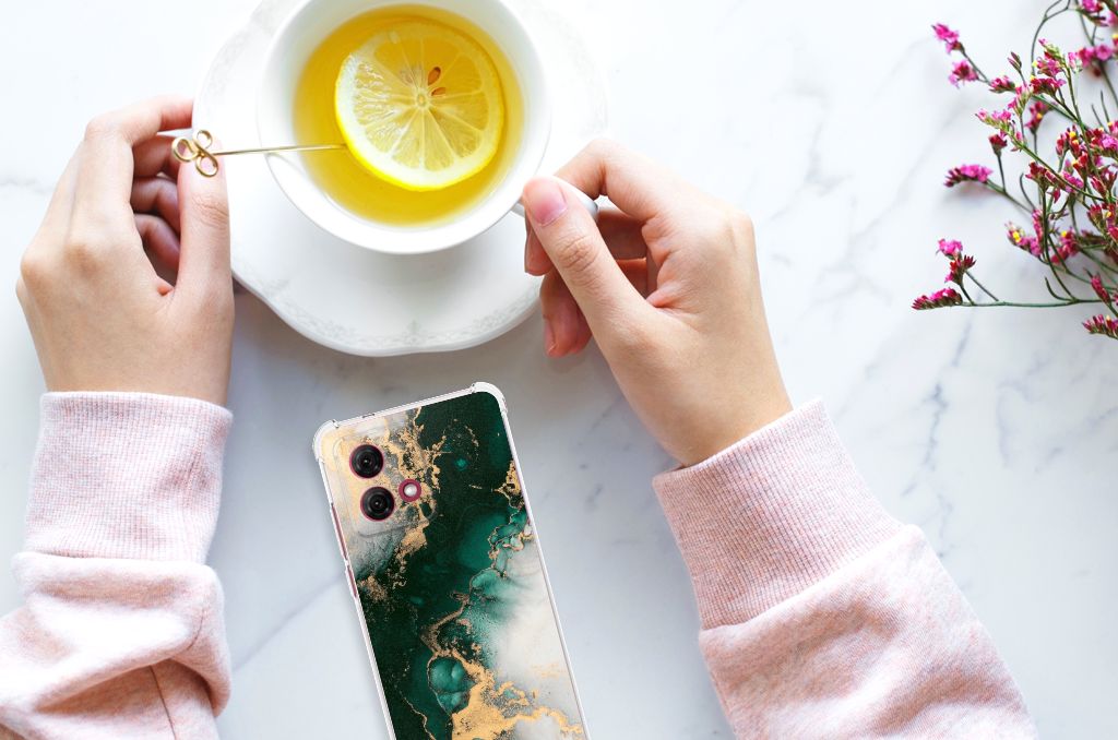 Anti-Shock Hoesje voor Motorola Moto G84 Marmer Groen