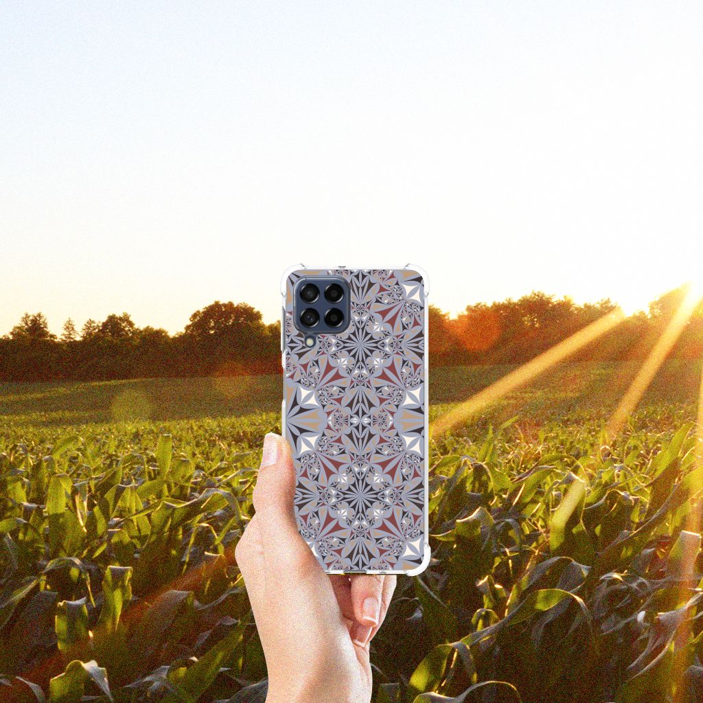 Samsung Galaxy M53 Anti-Shock Hoesje Flower Tiles B2C Telecom