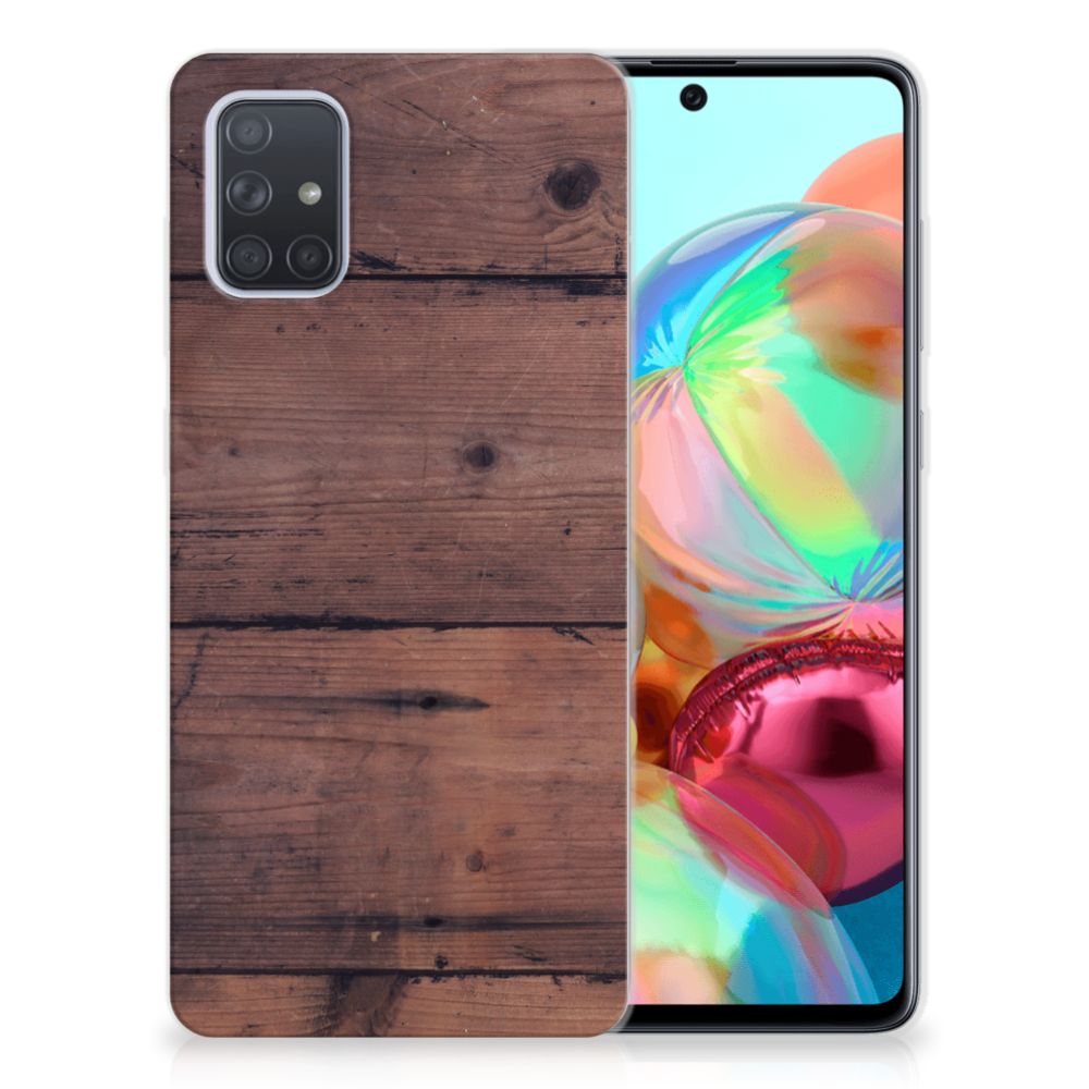 Samsung Galaxy A71 Bumper Hoesje Old Wood