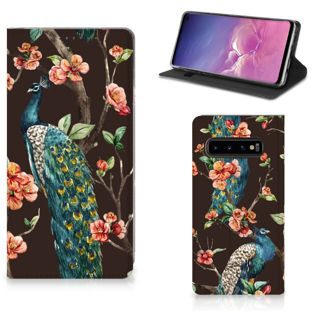 Samsung Galaxy S10 Hoesje maken Pauw met Bloemen