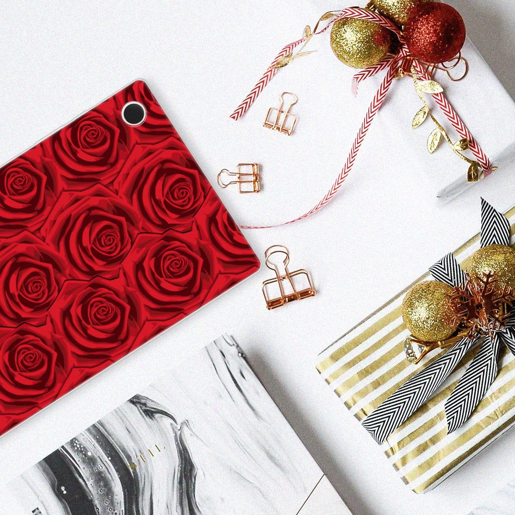 Samsung Galaxy Tab A8 2021/2022 Siliconen Hoesje Red Roses - B2C Telecom