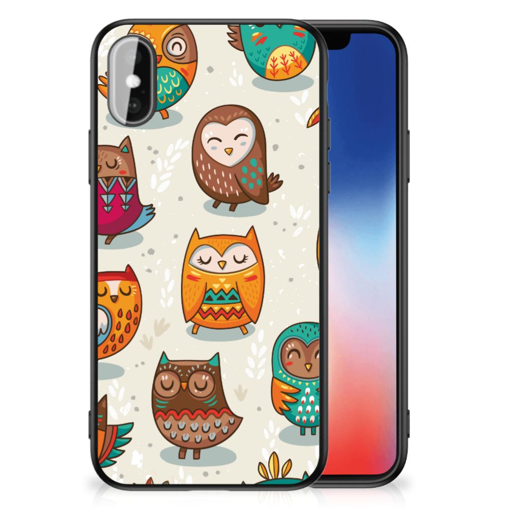 iPhone X | Xs Dierenprint Telefoonhoesje Vrolijke Uilen