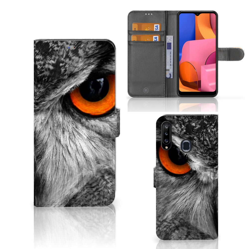 Samsung Galaxy A20s Telefoonhoesje met Pasjes Uil