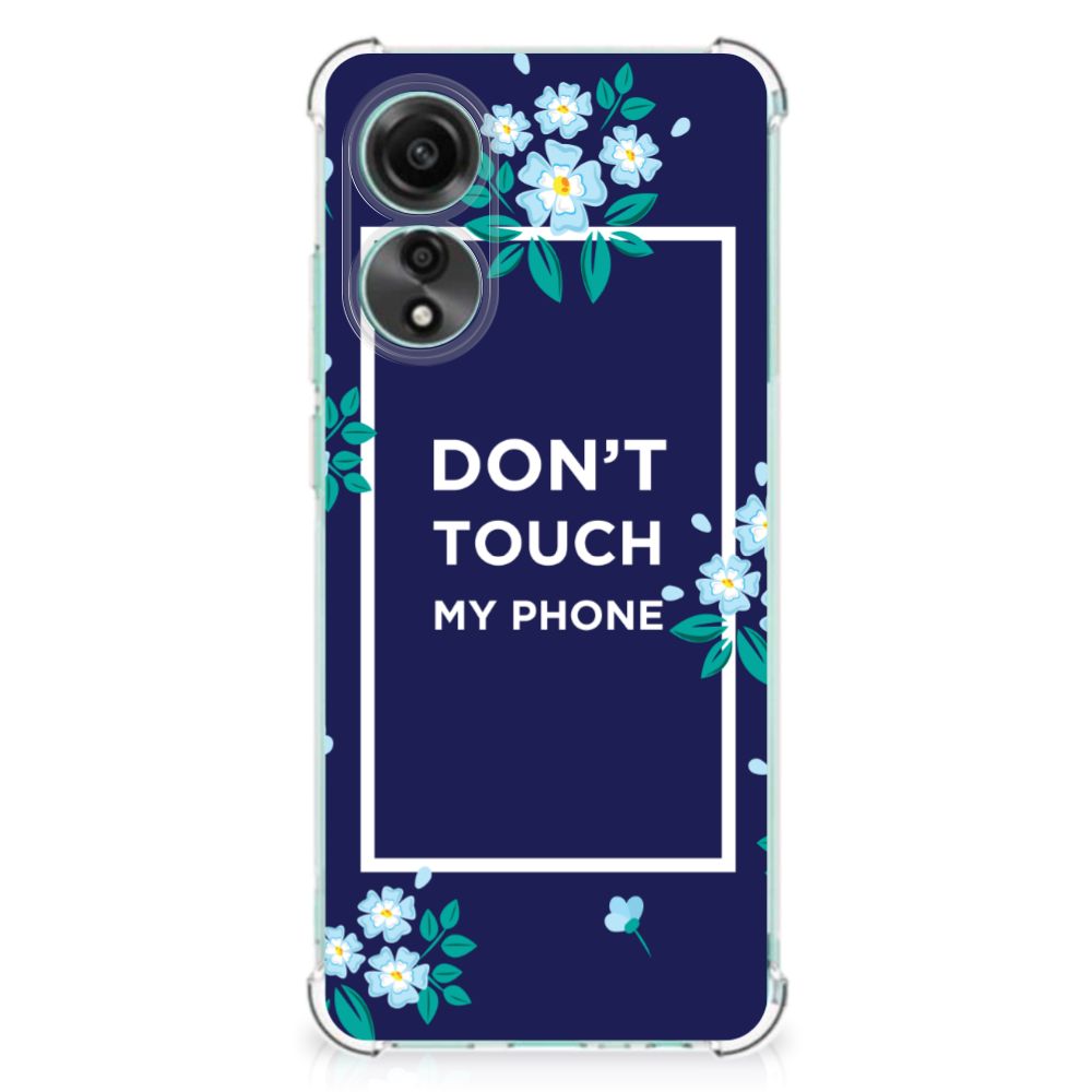 OPPO A78 4G Anti Shock Case Flowers Blue DTMP B2C Telecom