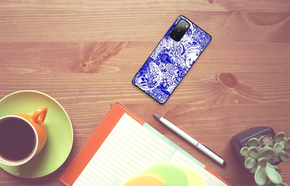 Telefoonhoesje Samsung Galaxy S20 FE Angel Skull Blauw B2C Telecom