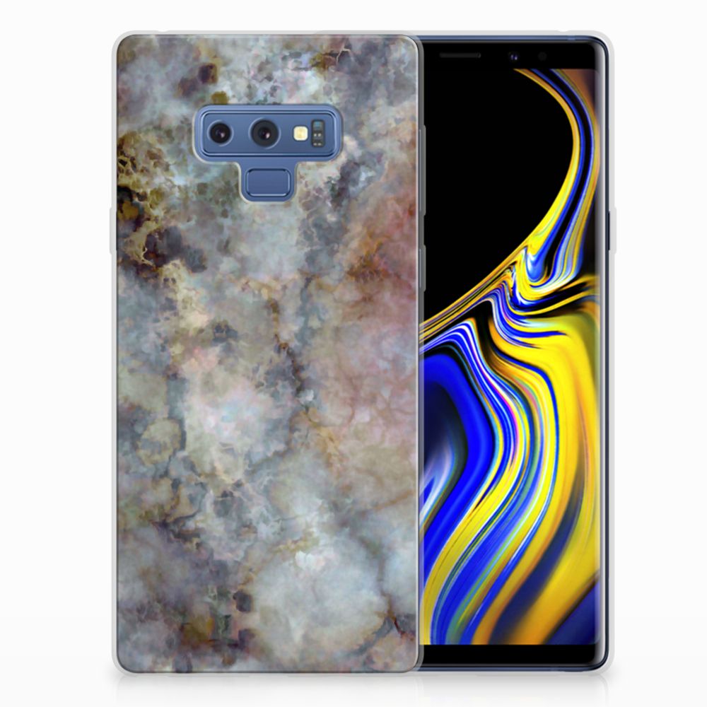 Samsung Galaxy Note 9 TPU Siliconen Hoesje Marmer Grijs