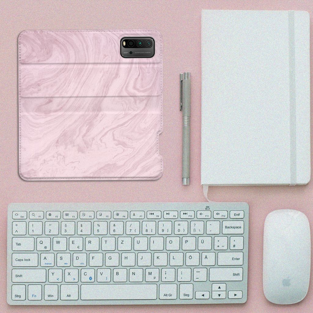Xiaomi Poco M3 | Redmi 9T Standcase Marble Pink - Origineel Cadeau Vriendin - B2C Telecom