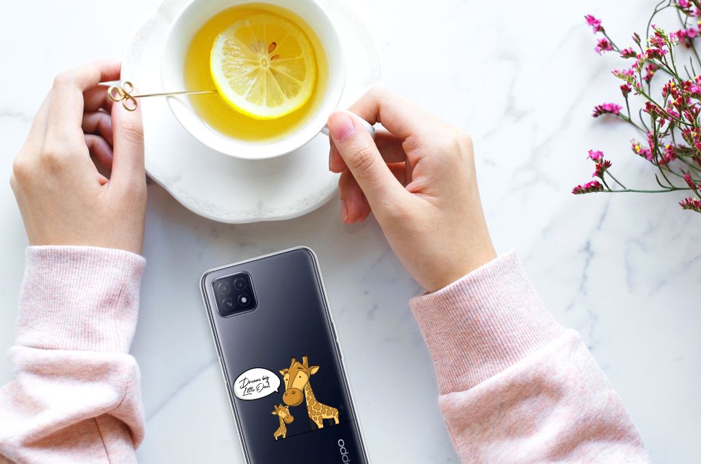 OPPO A53 5G | OPPO A73 5G Telefoonhoesje met Naam Giraffe B2C Telecom