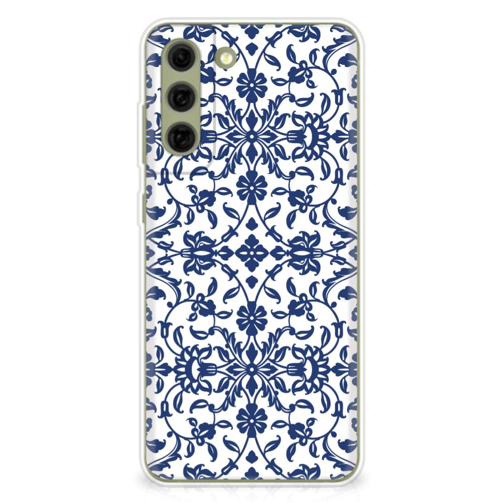 Samsung Galaxy S21FE TPU Case Flower Blue