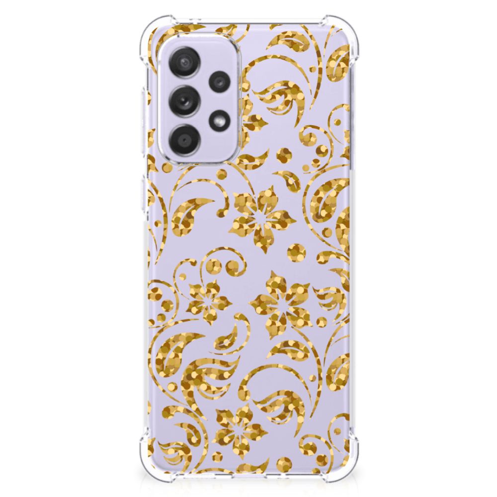 Samsung Galaxy A33 Case Gouden Bloemen B2C Telecom