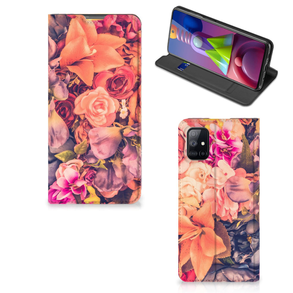 Samsung Galaxy M51 Smart Cover Bosje Bloemen