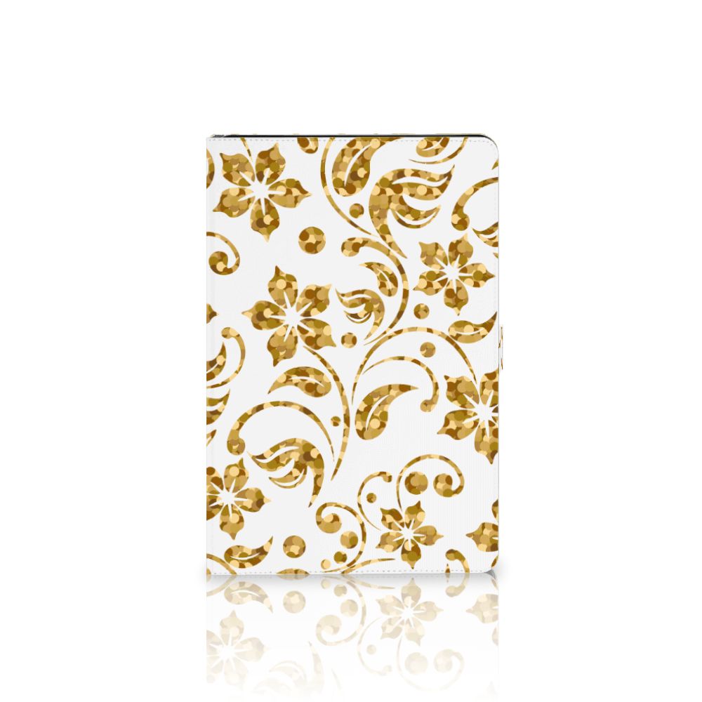 Samsung Galaxy Tab S7 FE | S7+ | S8+ Tablet Cover Gouden Bloemen