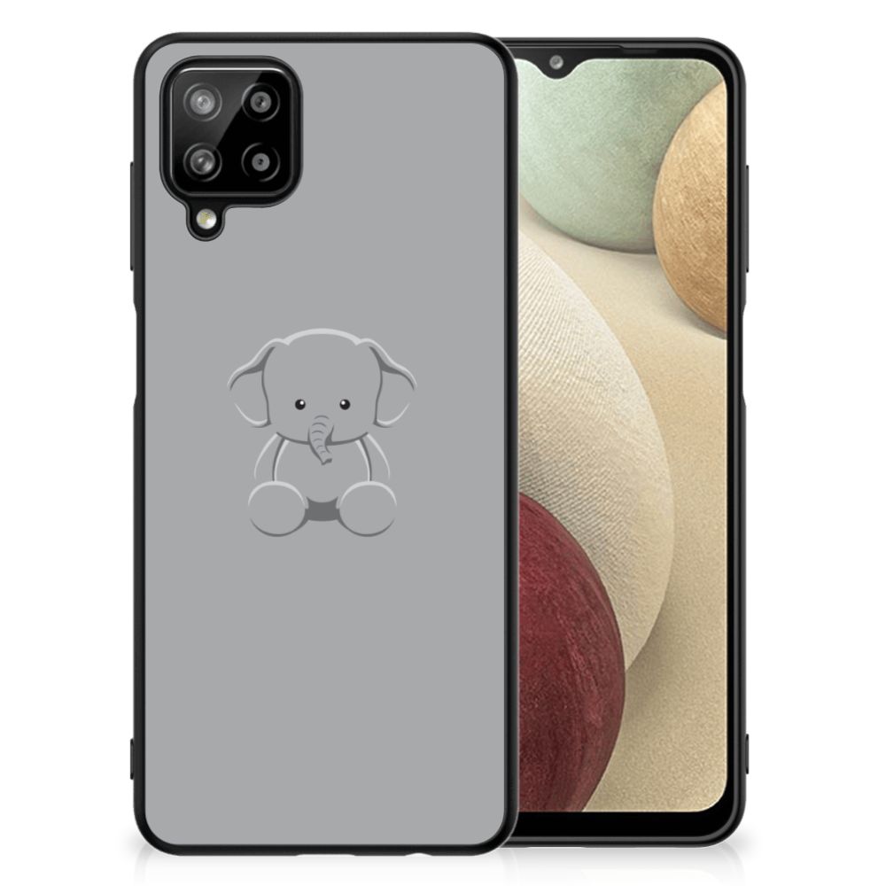 Samsung Galaxy A12 Hoesje Grijs Baby Olifant