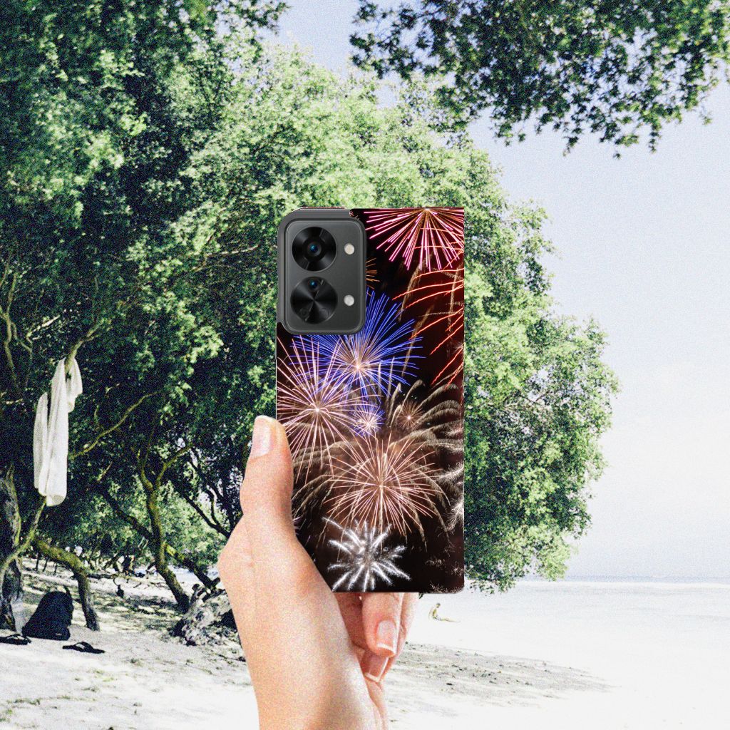 OnePlus Nord 2T Hippe Standcase Vuurwerk - B2C Telecom