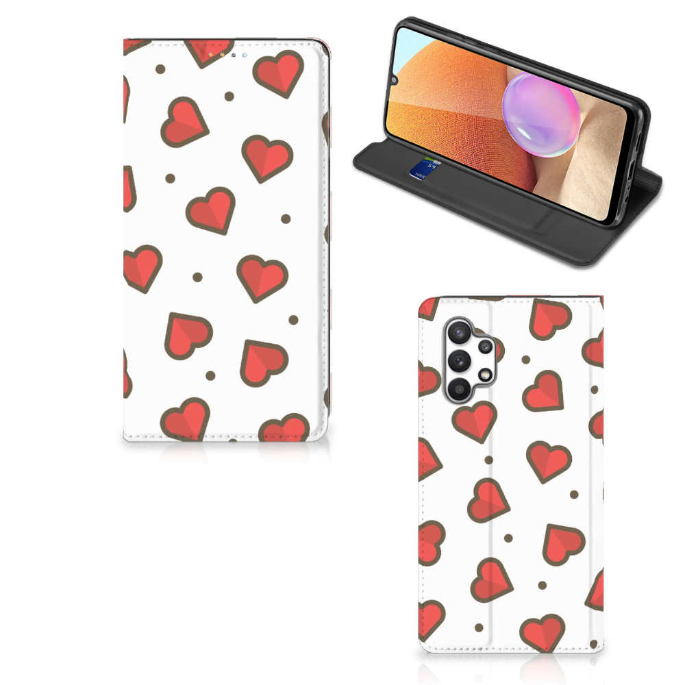 Samsung Galaxy A32 4G | A32 5G Enterprise Editie Hoesje met Magneet Hearts - B2C Telecom