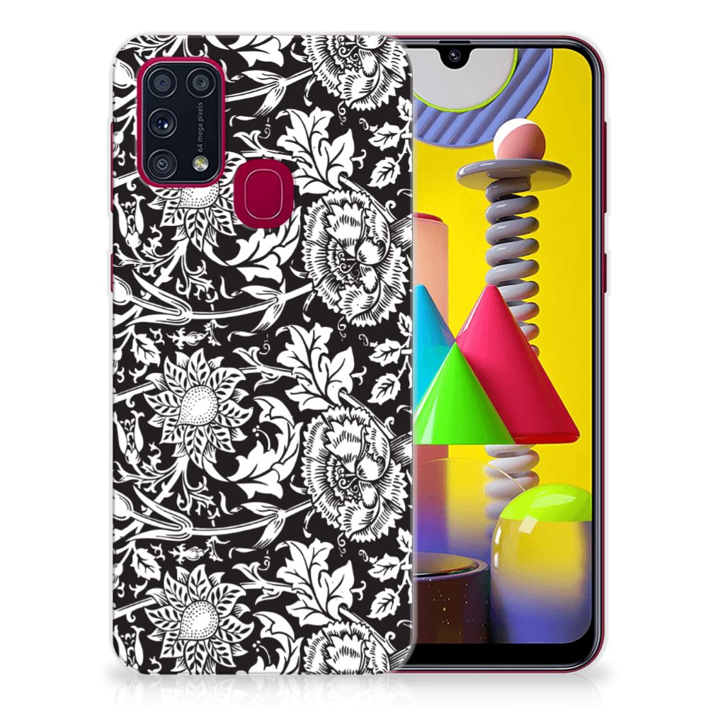 Samsung Galaxy M31 TPU Case Black Flowers B2C Telecom