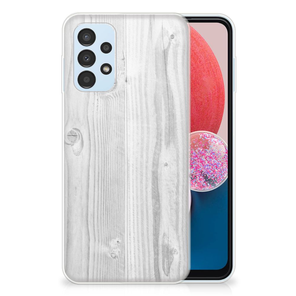 Samsung Galaxy A13 4G Bumper Hoesje White Wood