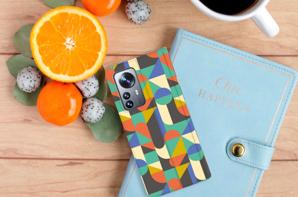 Xiaomi 12 Pro Hoesje met Magneet Funky Retro - B2C Telecom