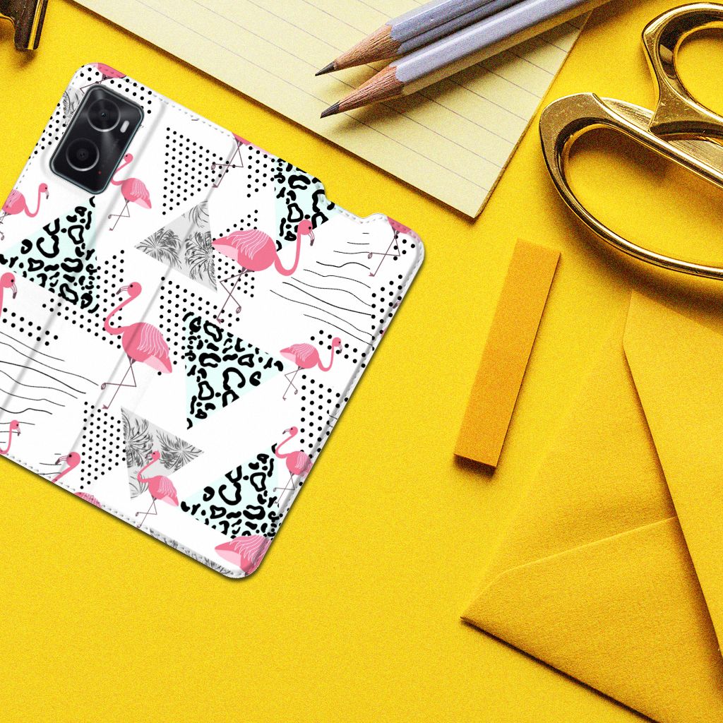 OPPO A96 | A76 Hoesje maken Flamingo Triangle - B2C Telecom