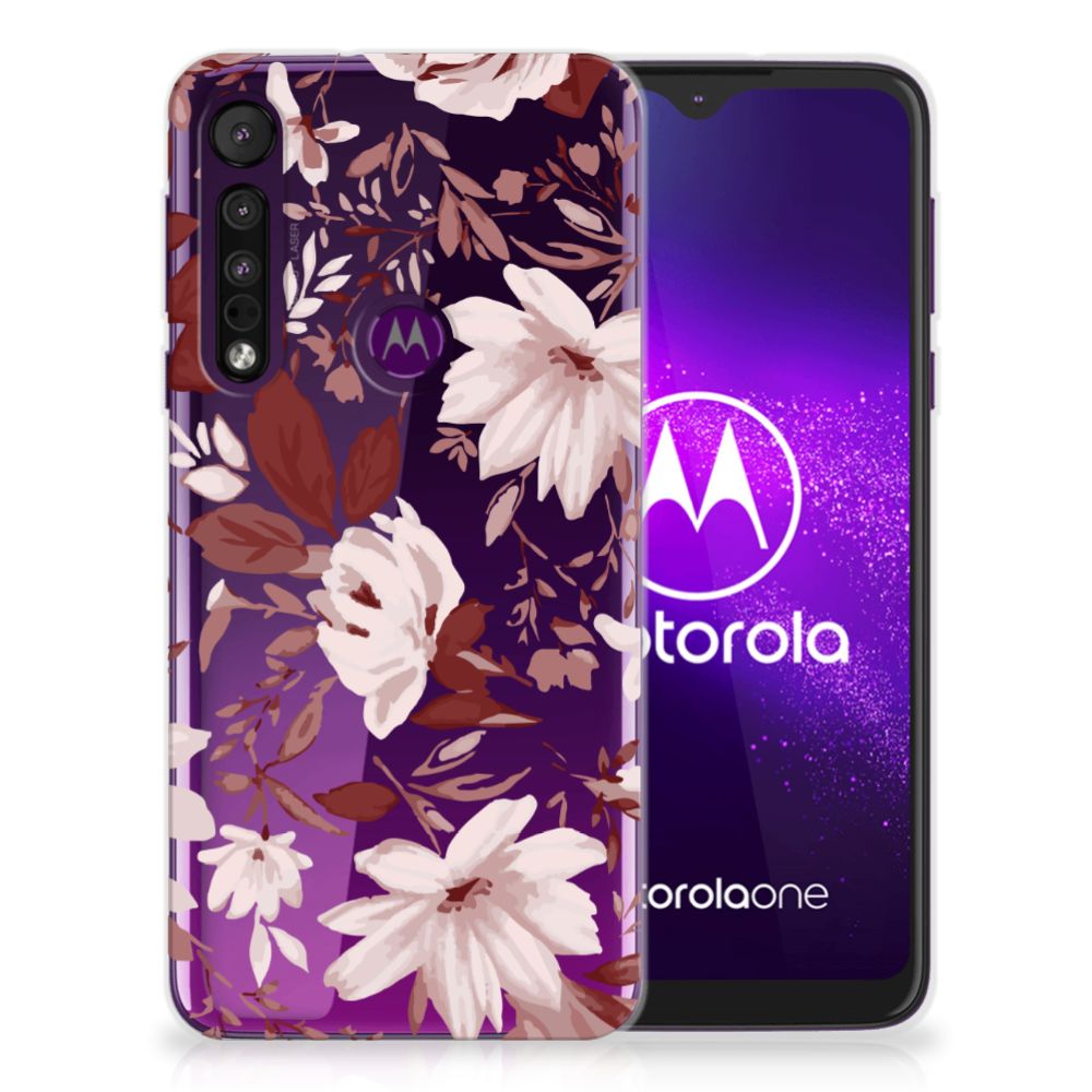Hoesje maken Motorola One Macro Watercolor Flowers