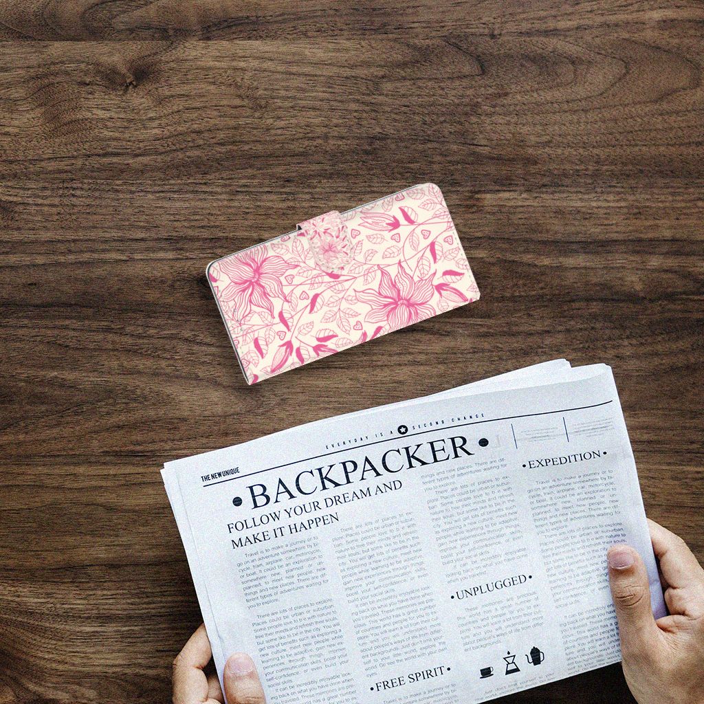 Huawei Y7 (2019) Hoesje Pink Flowers