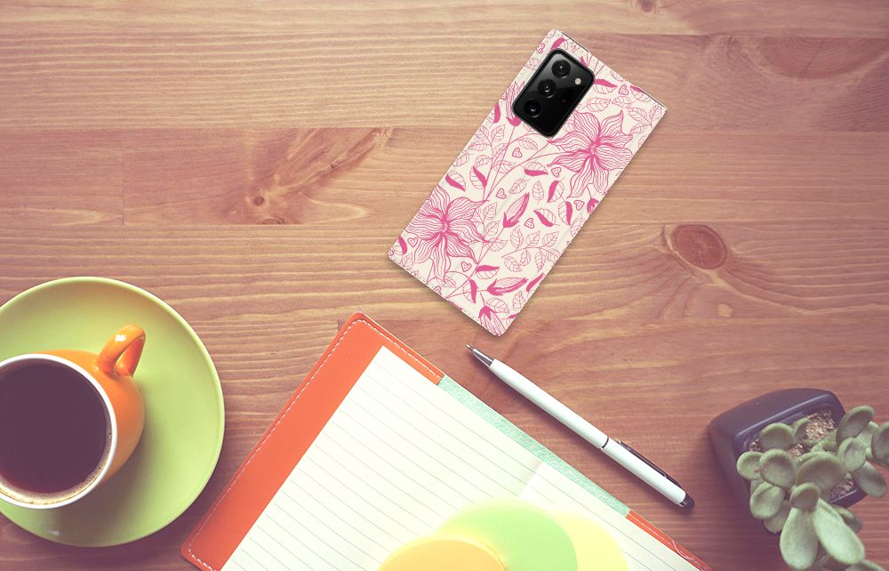 Samsung Galaxy Note 20 Ultra Smart Cover Pink Flowers - B2C Telecom
