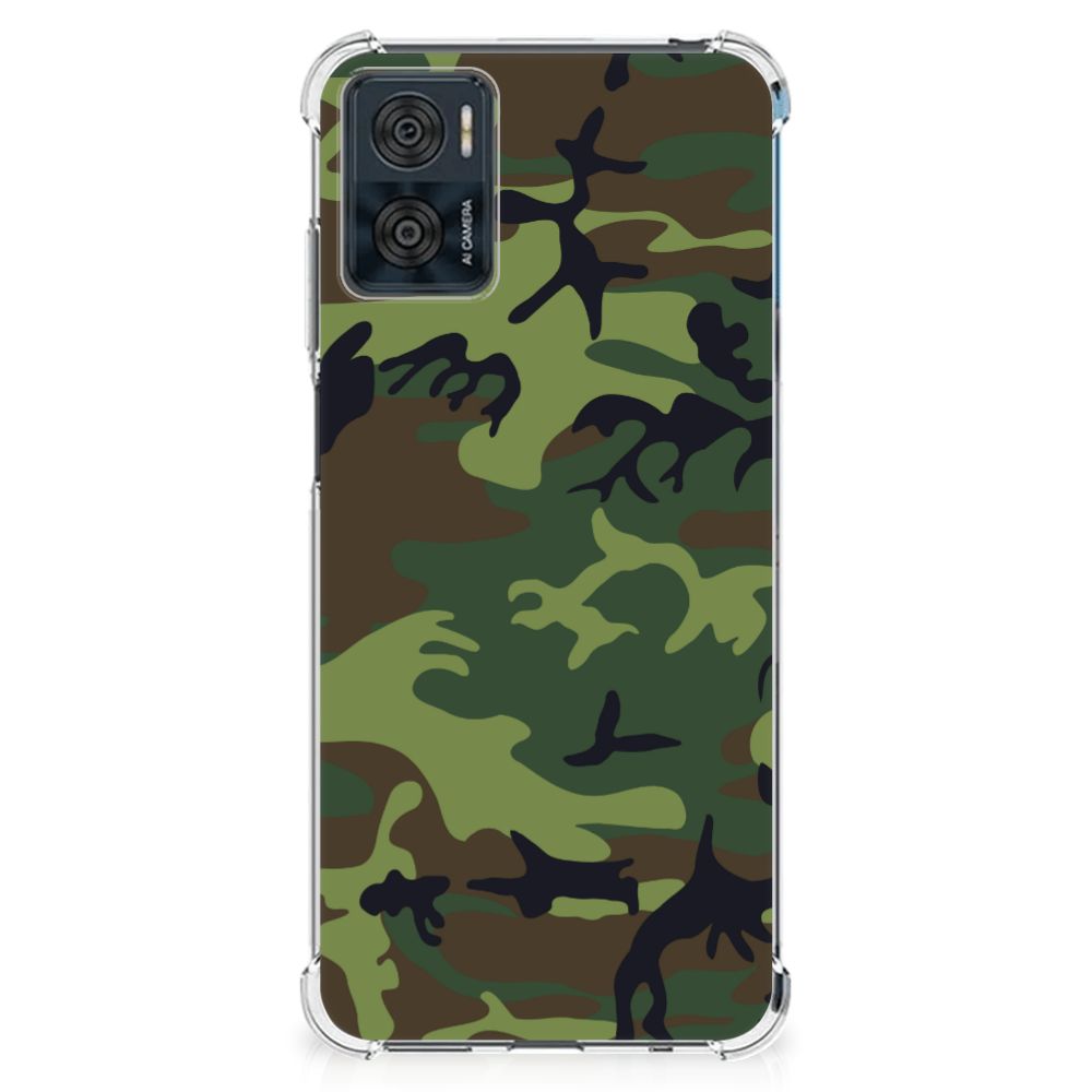 Motorola Moto E22 | E22i Doorzichtige Silicone Hoesje Army Dark B2C Telecom