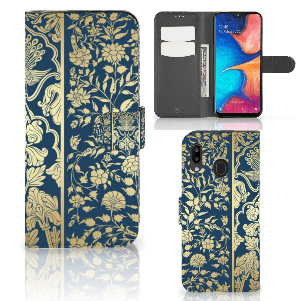 Samsung Galaxy A30 Hoesje Beige Flowers