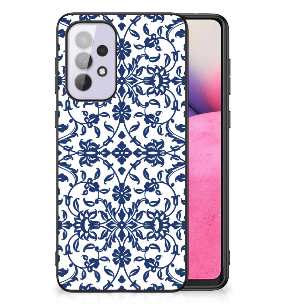 Samsung Galaxy A33 5G Bloemen Hoesje Flower Blue B2C Telecom