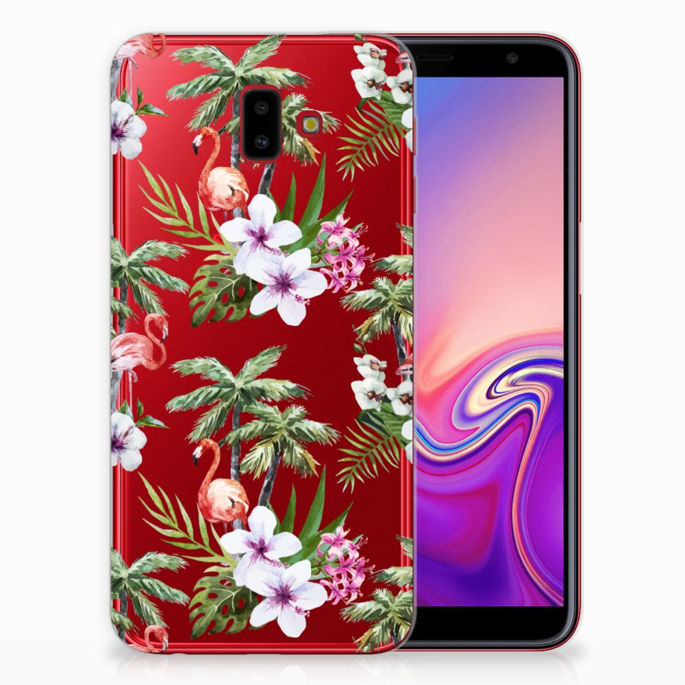 Samsung Galaxy J6 Plus (2018) TPU Hoesje Flamingo Palms