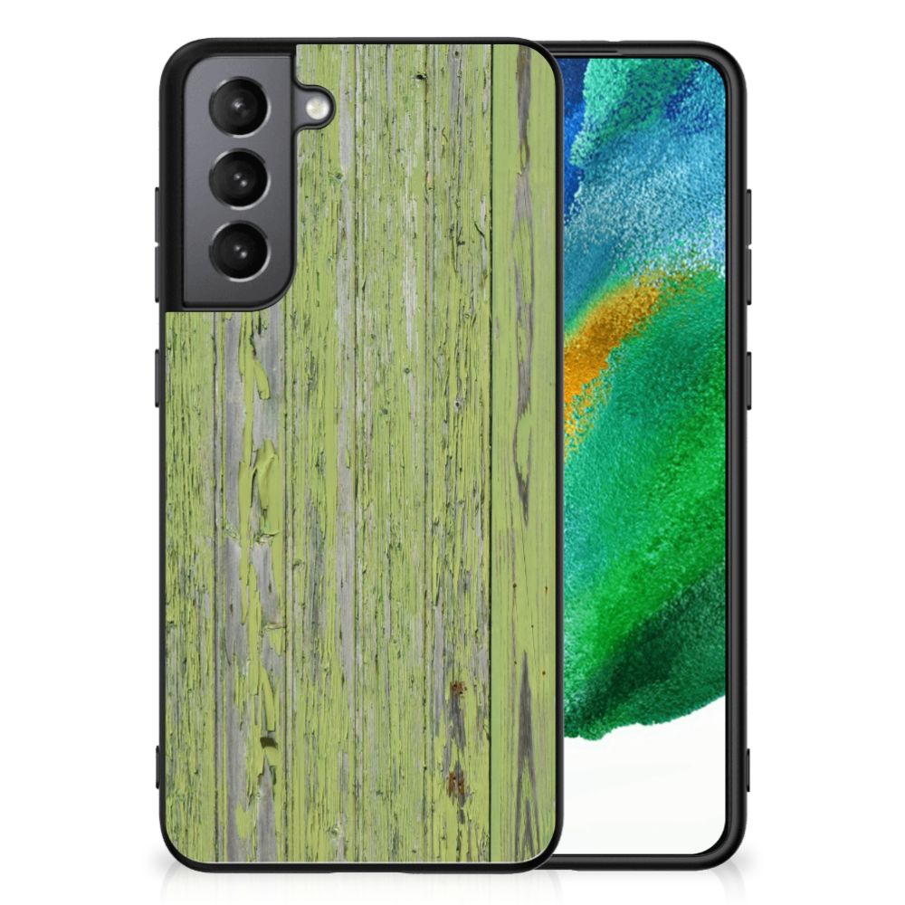 Samsung Galaxy S21FE Houten Print Telefoonhoesje Green Wood
