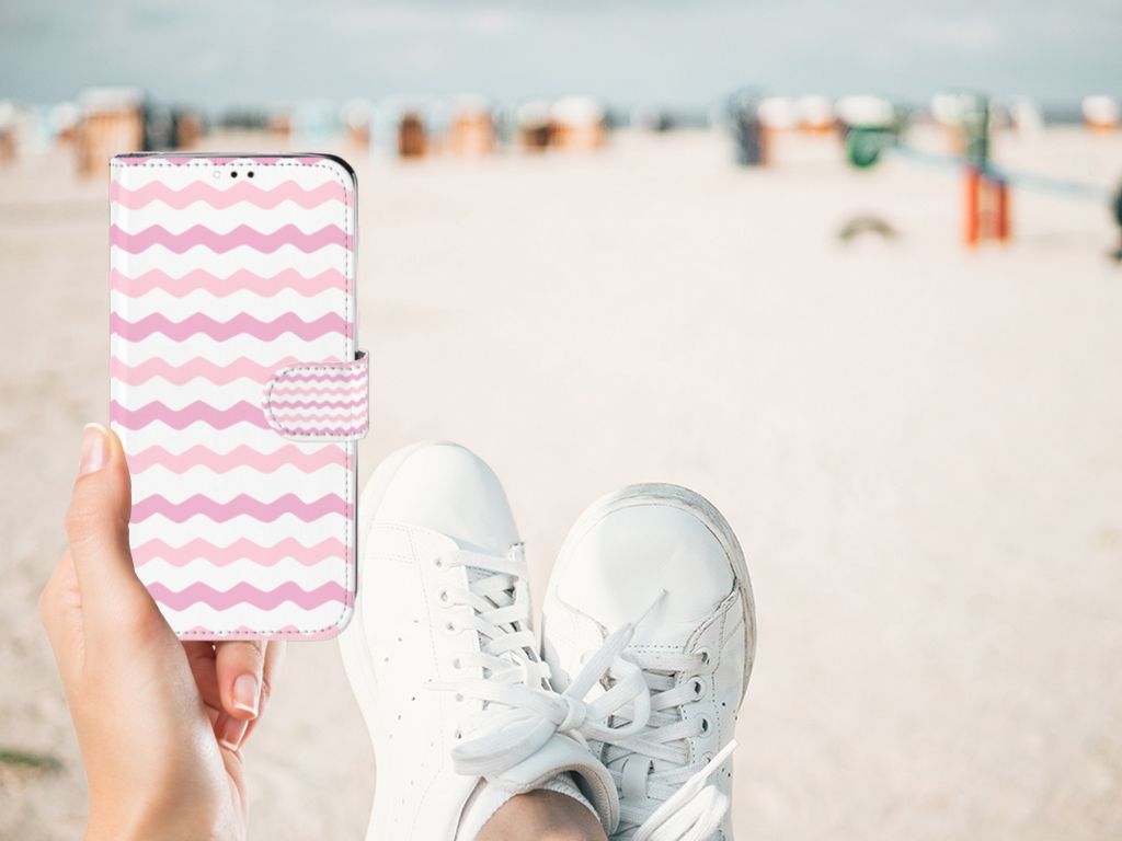 Motorola Moto G7 | G7 Plus Telefoon Hoesje Waves Roze