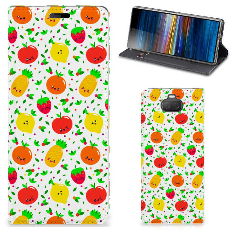 Sony Xperia 10 Flip Style Cover Fruits