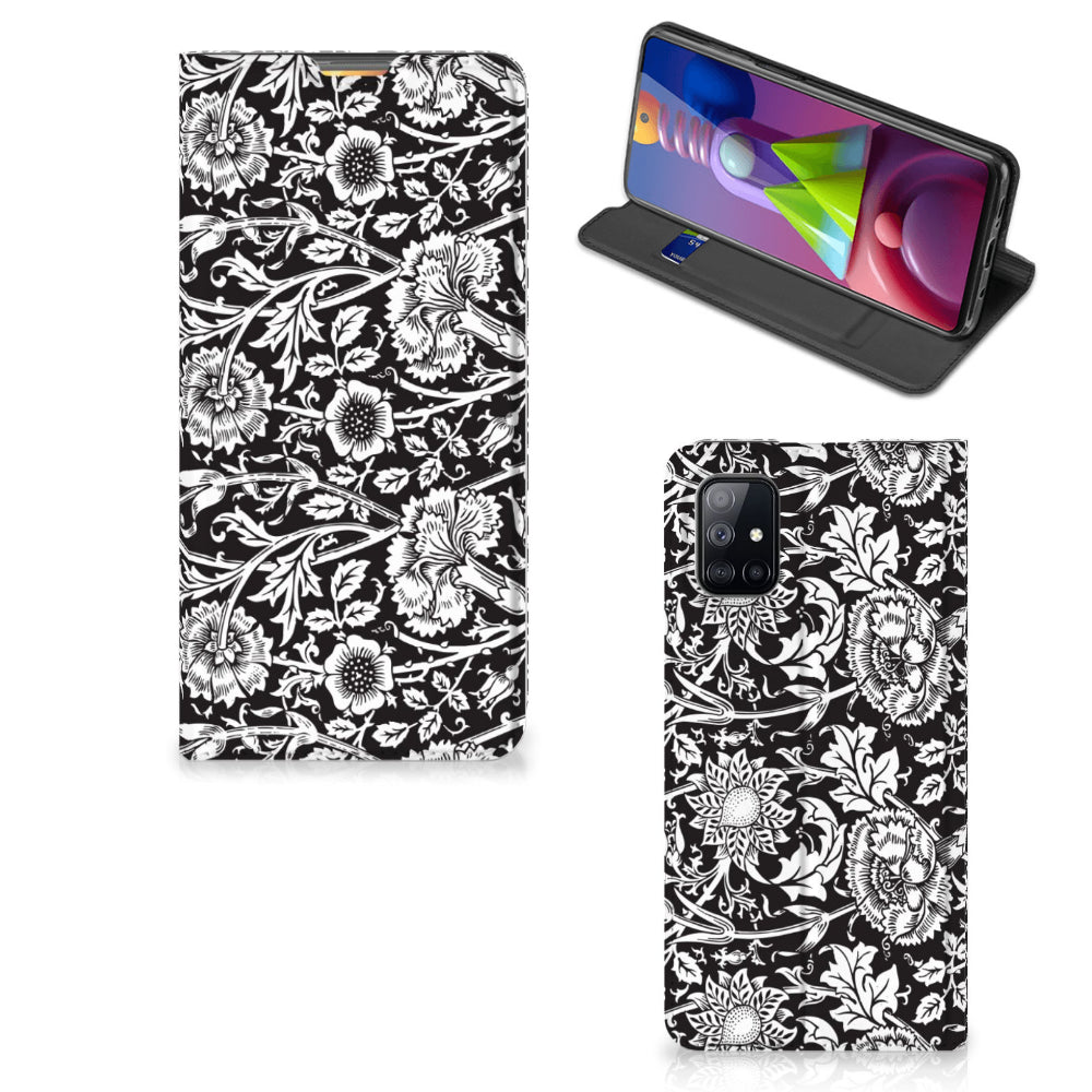 Samsung Galaxy M51 Smart Cover Black Flowers