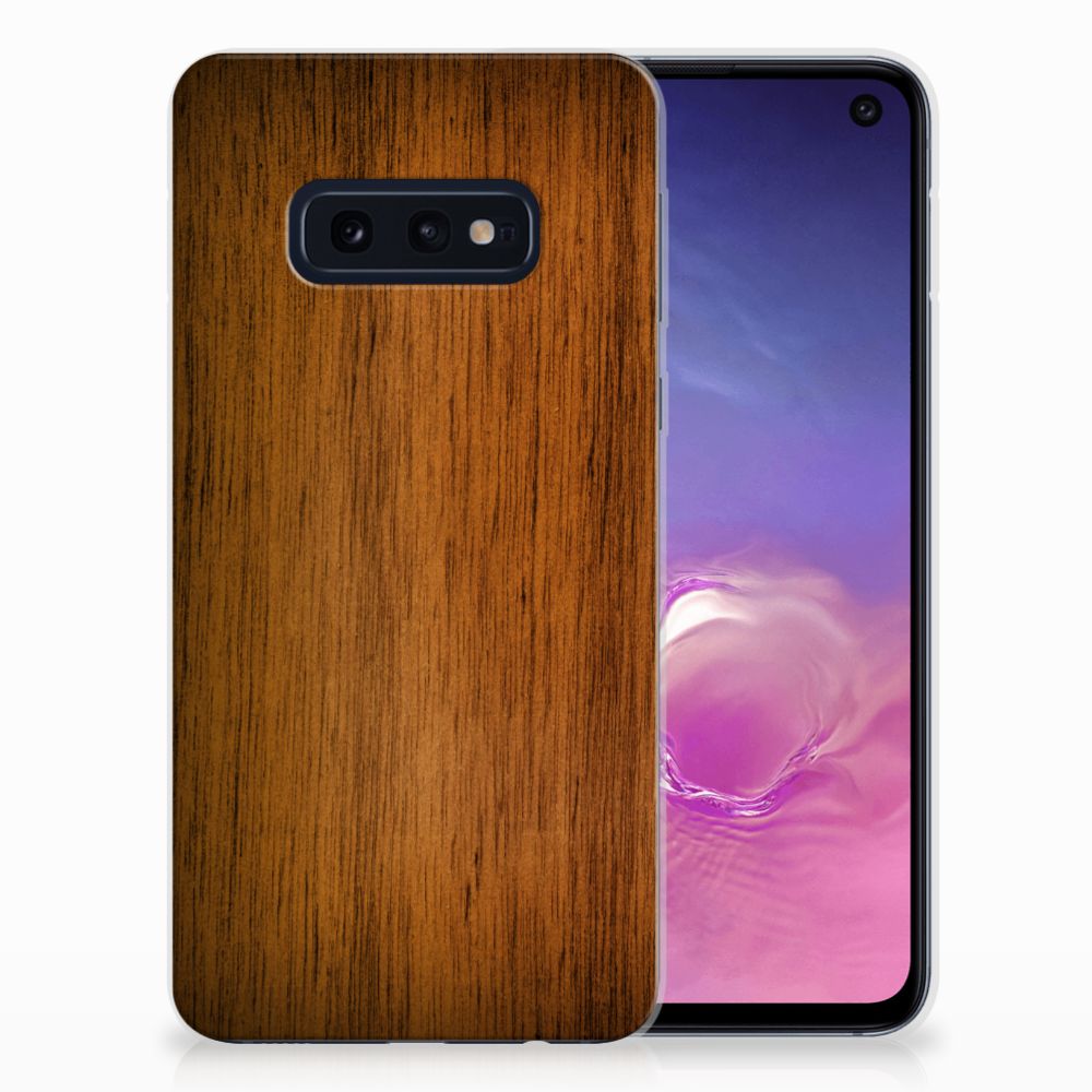 Samsung Galaxy S10e Bumper Hoesje Donker Hout