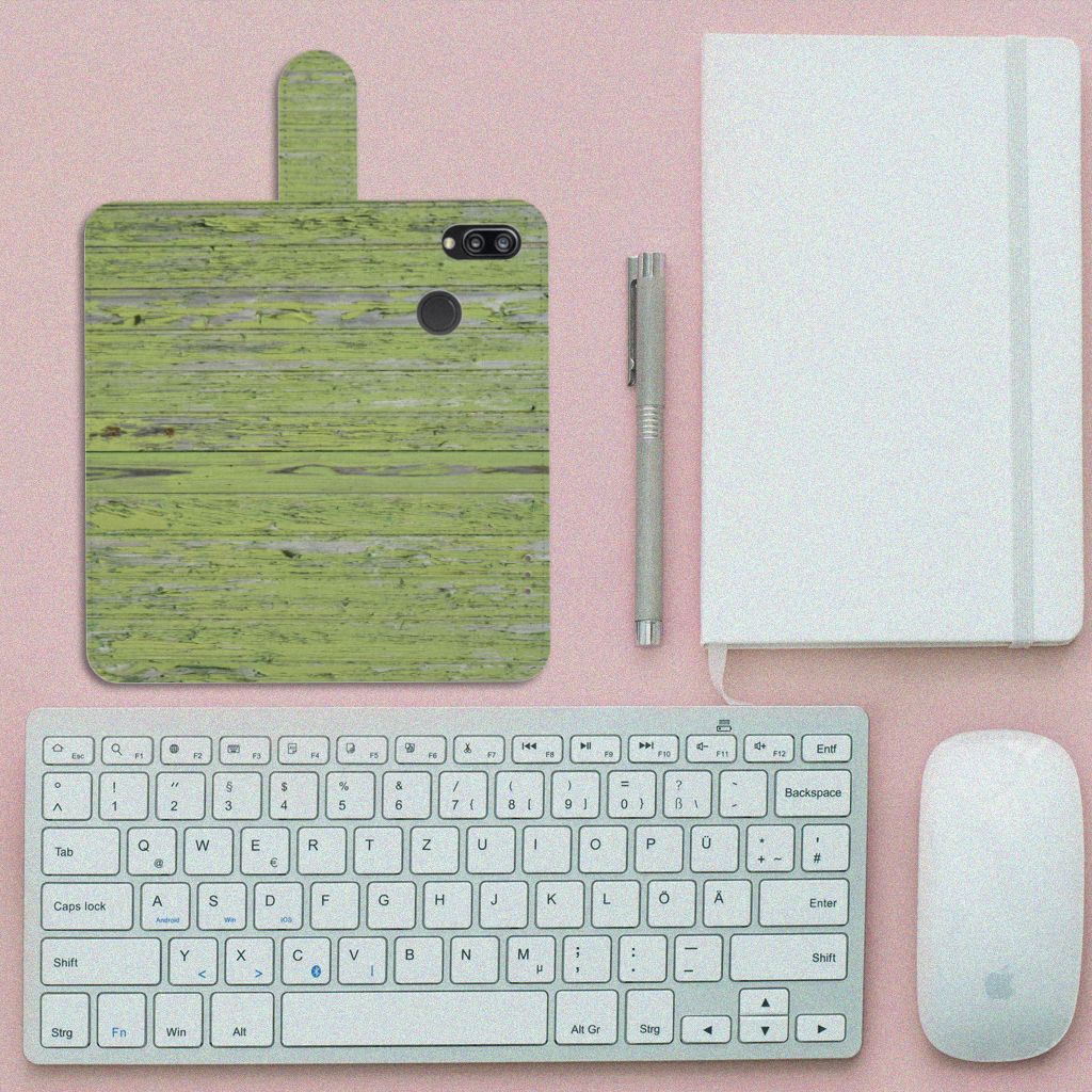 Huawei P20 Lite Book Style Case Green Wood