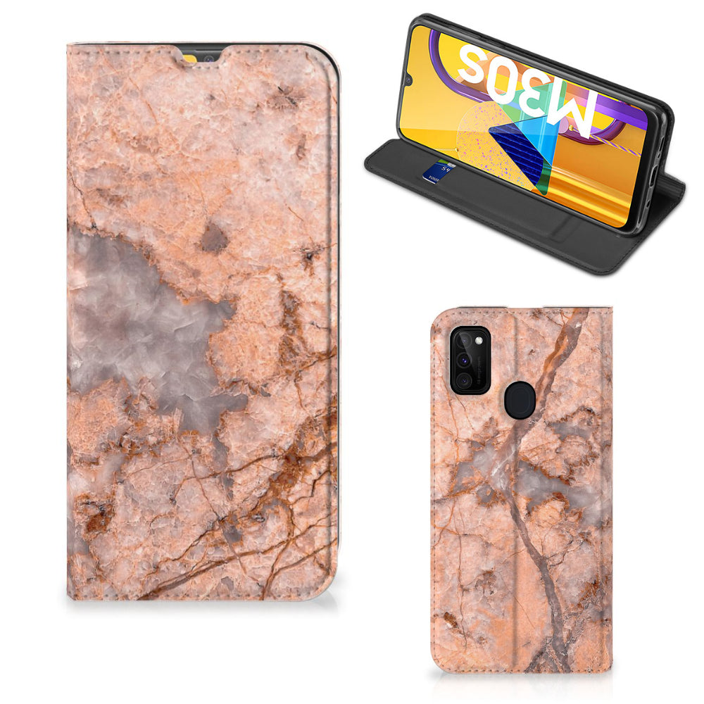 Samsung Galaxy M30s | M21 Standcase Marmer Oranje