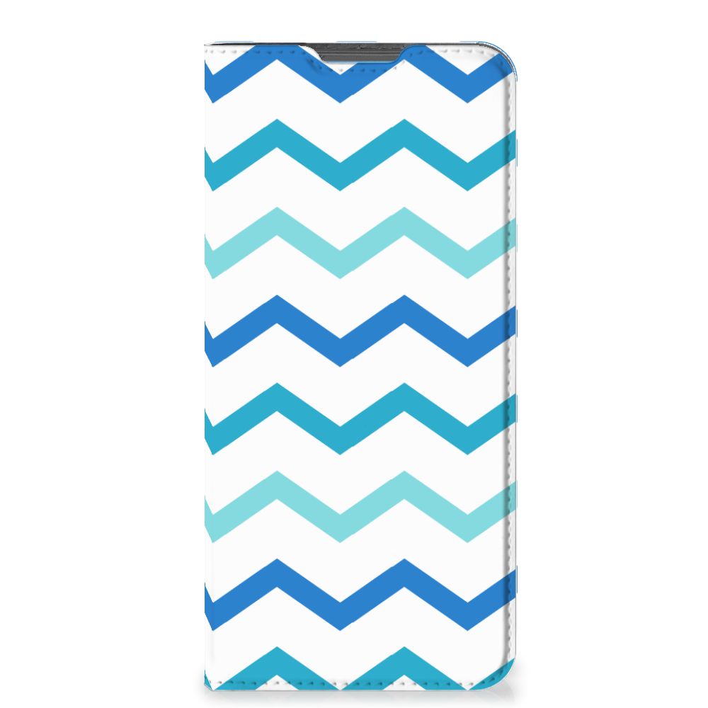 Motorola Moto E32 | Moto E32s Hoesje met Magneet Zigzag Blauw - B2C Telecom