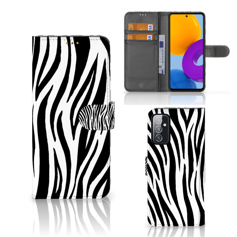 Samsung Galaxy M52 Telefoonhoesje met Pasjes Zebra