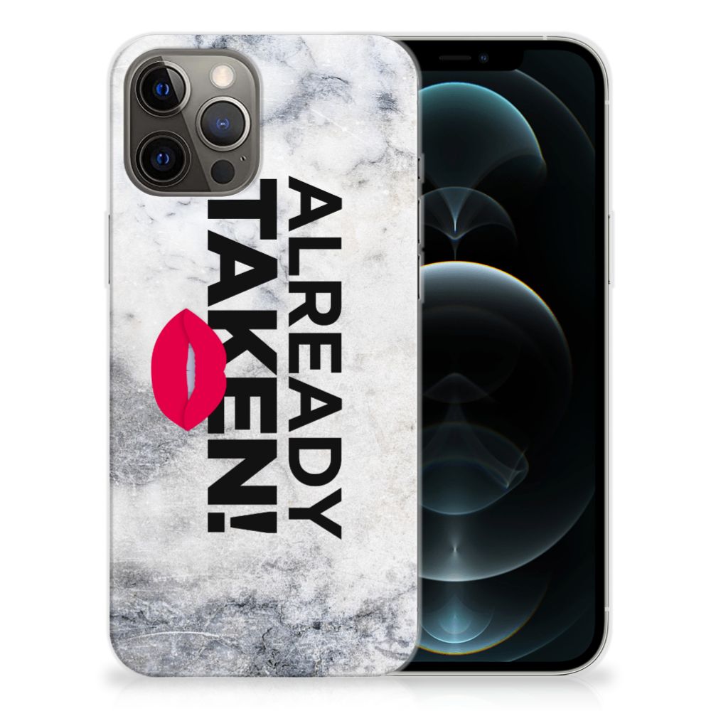 iPhone 12 Pro Max Siliconen hoesje met naam Already Taken White B2C Telecom