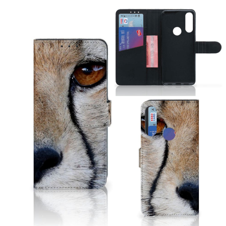 Alcatel 1S 2020 Telefoonhoesje met Pasjes Cheetah met close-up van cheeta oog