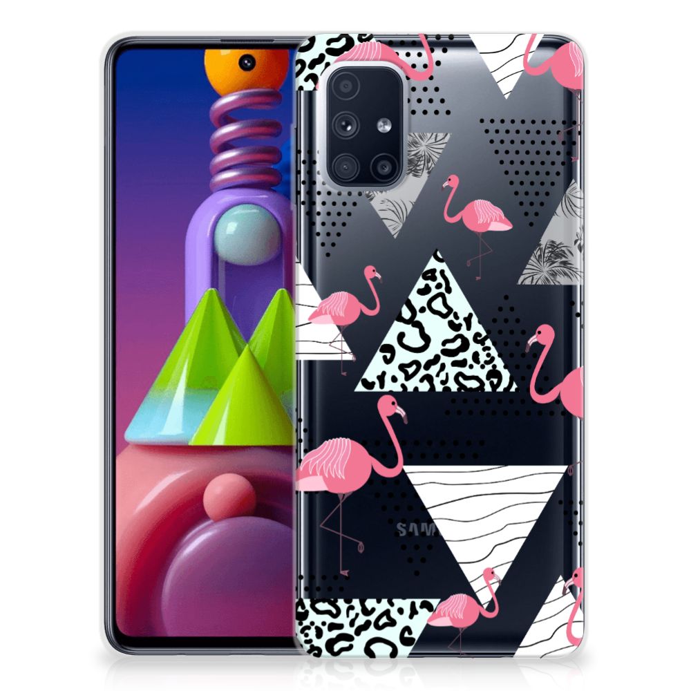 Samsung Galaxy M51 TPU Hoesje Flamingo Triangle B2C Telecom
