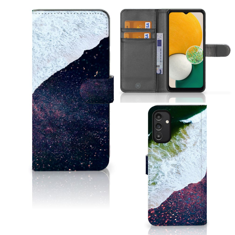 Samsung Galaxy A14 4G Book Case Sea in Space met abstract design en TPU-siliconen