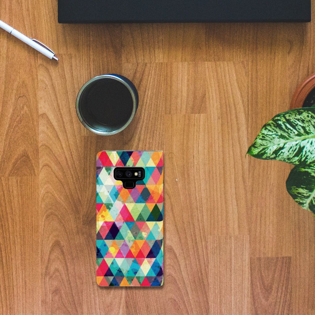 Samsung Galaxy Note 9 Hoesje met Magneet Geruit