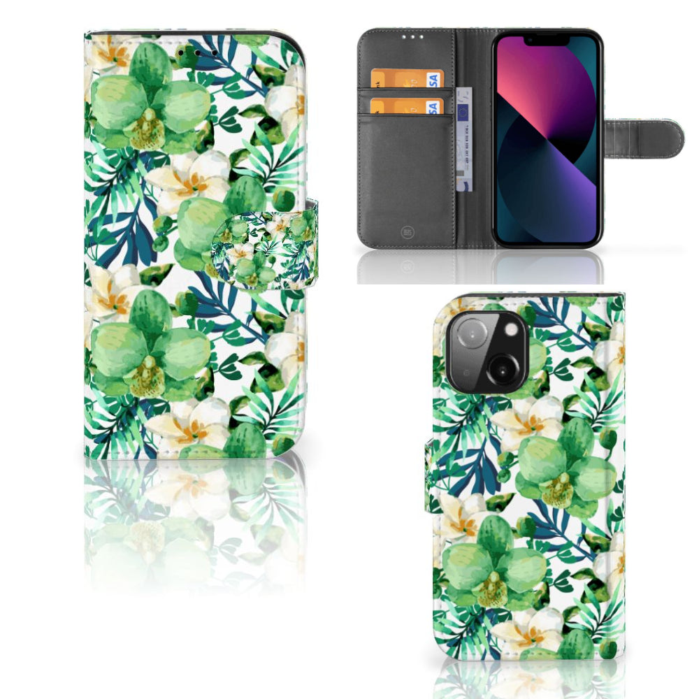 iPhone 13 Mini Hoesje Orchidee Groen