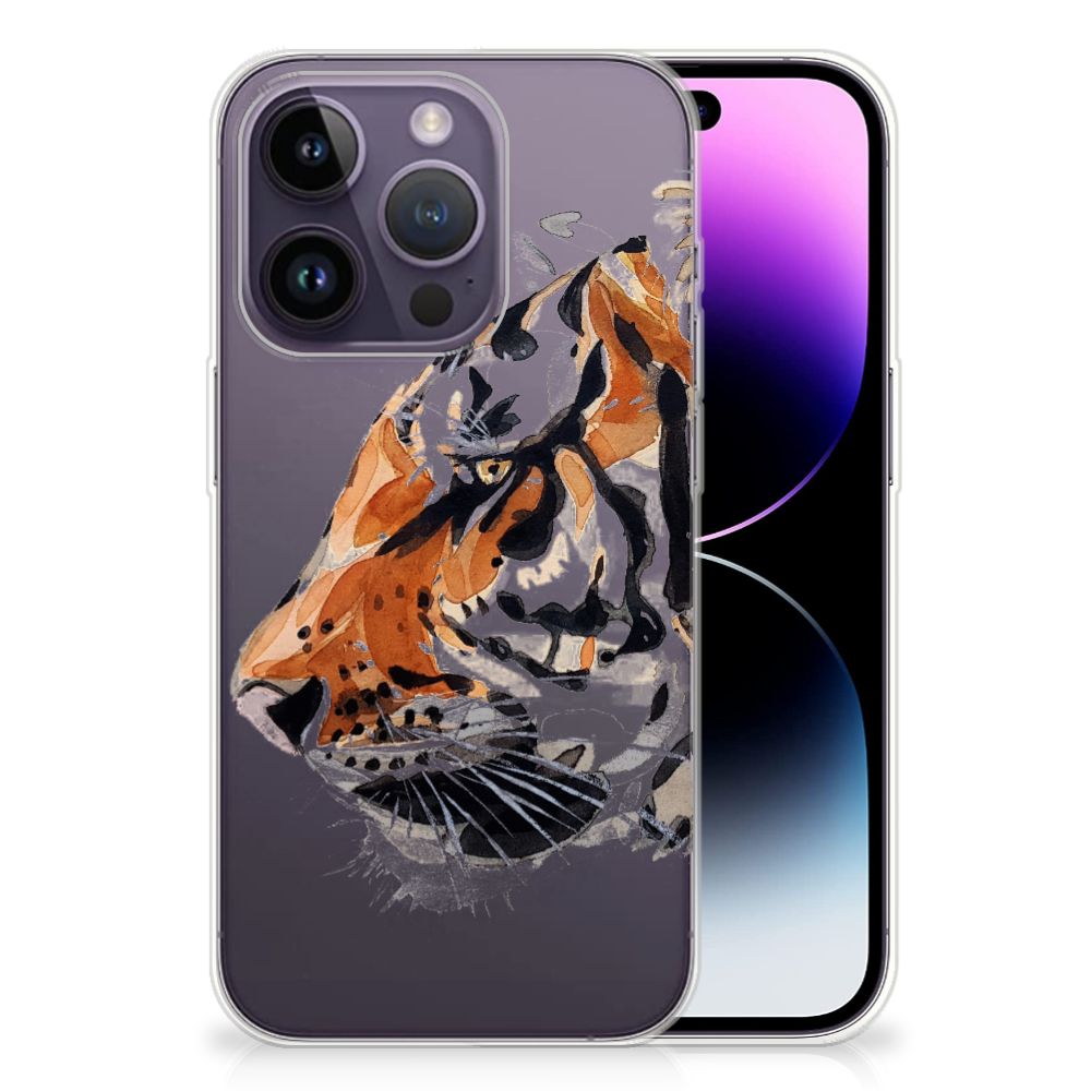 Hoesje maken Apple iPhone 14 Pro Watercolor Tiger B2C Telecom