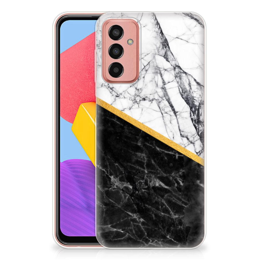 Samsung Galaxy M13 | M23 TPU Siliconen Hoesje Marmer Wit Zwart - Origineel Cadeau Man B2C Telecom