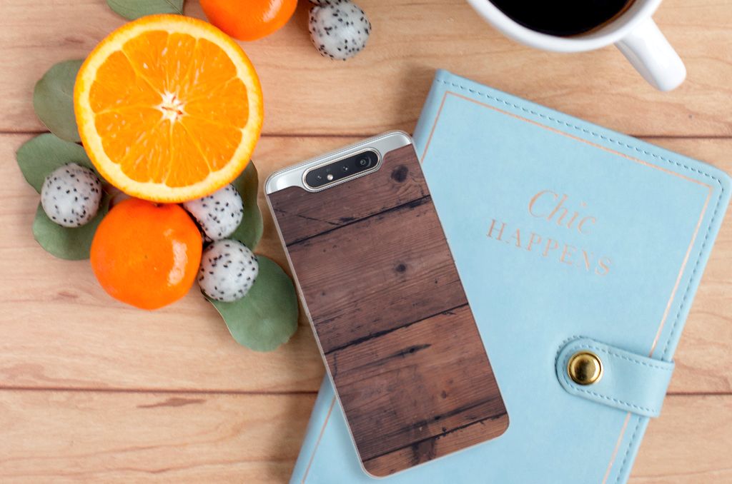 Samsung Galaxy A80 Bumper Hoesje Old Wood